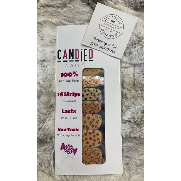Candied Nails 16-Strip Real Nail Polish Set With Playful Patterns & Non-Toxic Fo - Picture 2 of 4